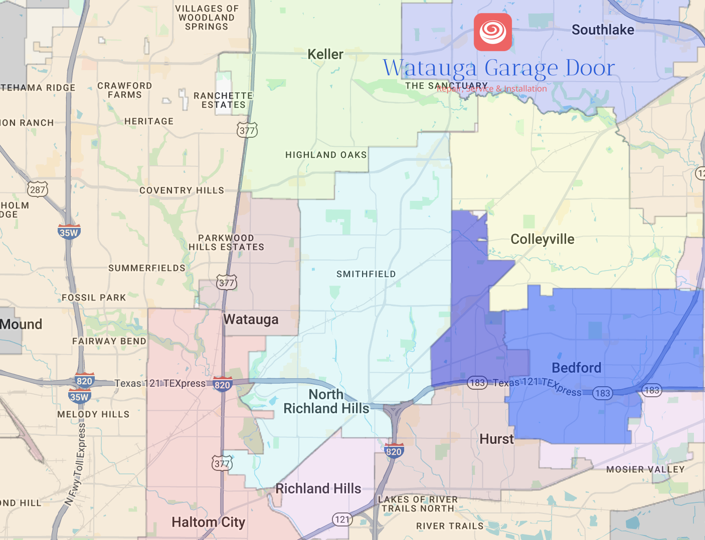 watauge-texas-city-map